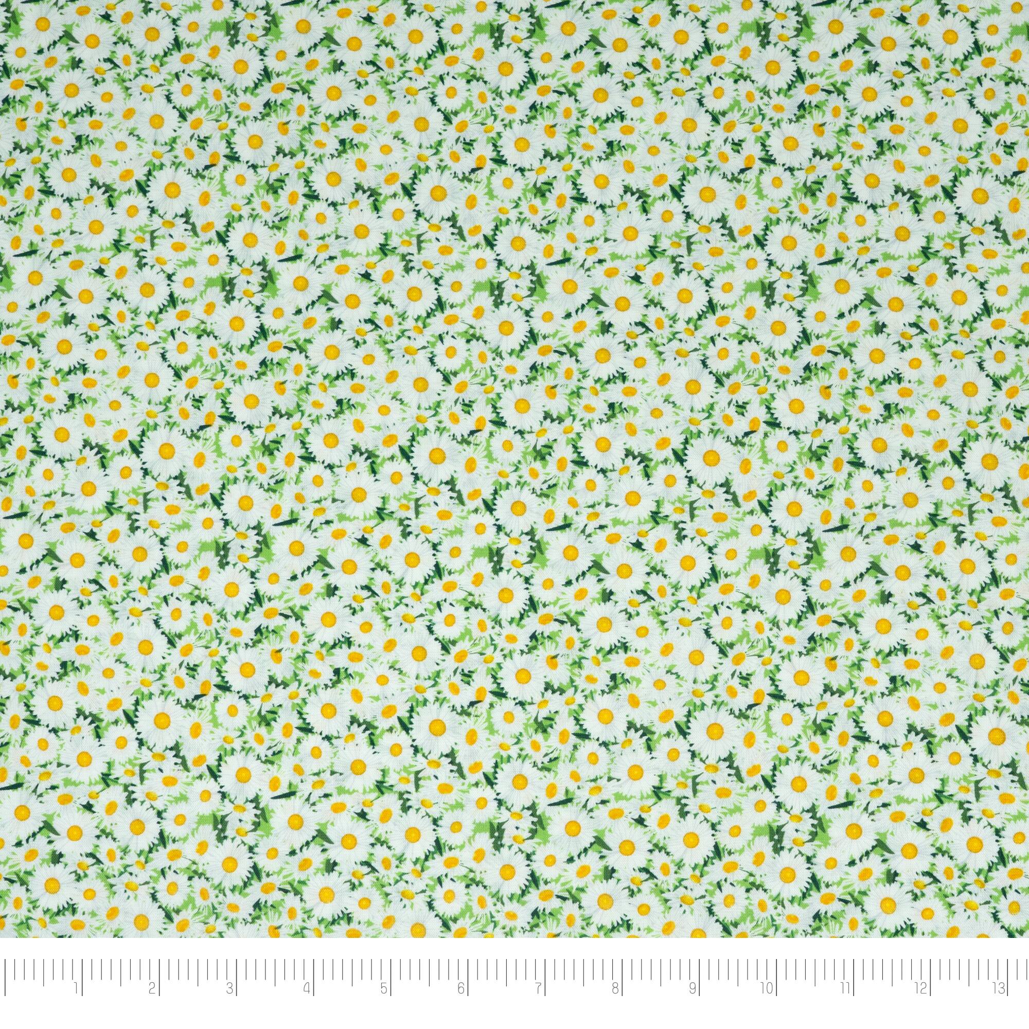 SINGER Green Daisy Cotton Fabric